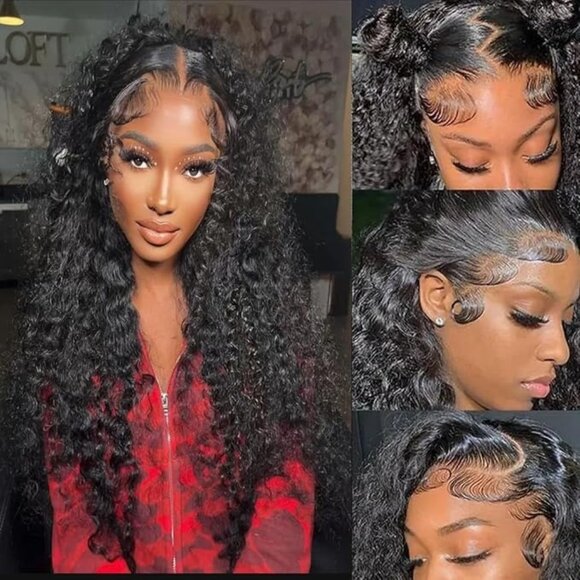 Luxurious Black Curly Lace Front Wig - Picture 1 of 8